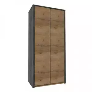 Tempo Kondela Skříň dvoudveřová MONTANA S2D - dub lefkas tmavý/smooth šedý