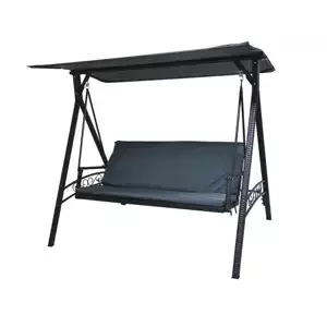 Rojaplast Houpačka RATTAN s šedou poduškou