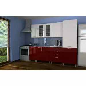 Falco Kuchyňská linka Simeon RLG 240 bílá/bordo lesk