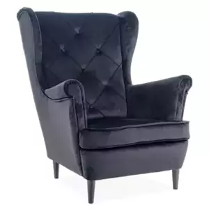 Casarredo Čalouněné křeslo LADY velvet černá/wenge