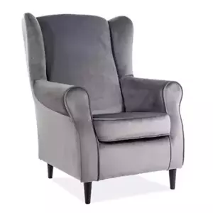 Casarredo Čalouněné křeslo BARON velvet šedá/wenge