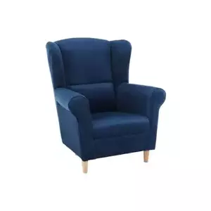Tempo Kondela Křeslo ušák, látka modrá, CHARLOT