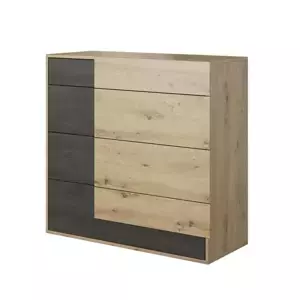 Tempo Kondela Komoda 4S BAFRA - dub artisan/černá borovice norská
