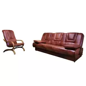 Casarredo Sedací souprava ERIKA BL 3+1 kůže S42/dřevo rustikal