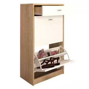 Tempo Kondela Dvouřadý botník VIVAT NEW TYP 1 - bílá / dub sonoma