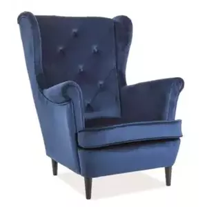 Casarredo Čalouněné křeslo LADY velvet modrá/wenge