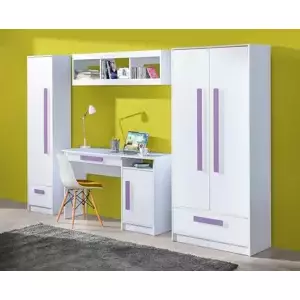 Casarredo Dětský pokoj GULLIWER bílá lesk/fialová