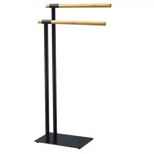 Tempo Kondela Stojan na ručníky LABAN - černý kov/bambus