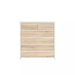BRW Komoda Kaspian KOM6S, bílá/dub sonoma