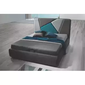 Casarredo Čalouněná postel s ÚP 160x200 GROSIO hnědá/šedá/tyrkys