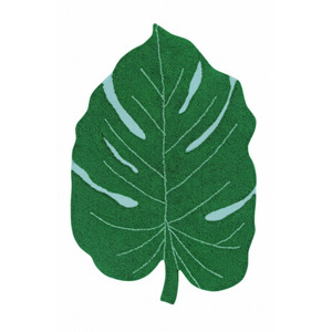 Lorena Canals Bio koberec kusový, ručně tkaný Monstera Leaf zelená 120x180 cm