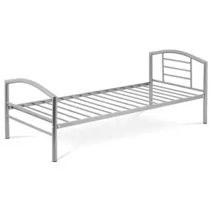 Autronic Postel jednolůžková 90x200, kov šedý lesk BED-1900 SIL