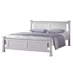 Tempo Kondela Postel LUCAS NEW 160x200 - borovicové dřevo/bílá