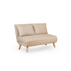 Hanah Home Dvoumístná rozkládací pohovka FOLDE krémová 120 cm