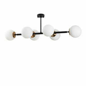 OPVIQ Stropní osvětlení FAZLI černá mléčné sklo 6