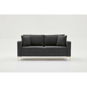 Hanah Home Dvoumístná pohovka BERLIN antracitová se zlatou 180 cm 825BLC2793