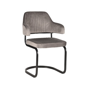 LABEL51 jídelní židle OTTA šedá samet Color: Grey UK-30.126