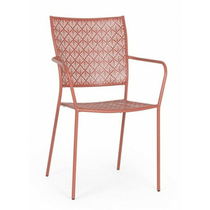 BIZZOTTO zahradní kovová jídelní židle LIZETTE červená 0802965