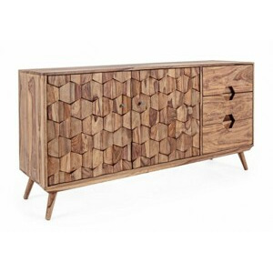 BIZZOTTO hnědá komoda KANT se 2 dvířky a 3 zásuvkami 77x145 cm 0746519