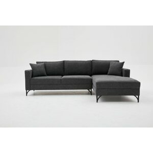 Hanah Home Rohová pohovka BERLIN antracitová pravá 258 cm 825BLC2806
