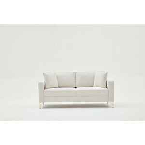 Hanah Home Dvoumístná pohovka BERLIN krémová se zlatou 180 cm 825BLC2791