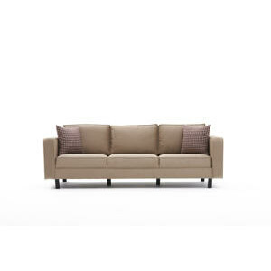 Hanah Home Sametová pohovka KALE krémová 222 cm 825BLC2726