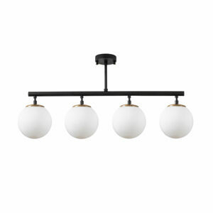 OPVIQ Stropní světlo FAZLI černé mléčné sklo