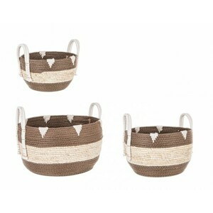 BIZZOTTO set 3 hnědých odkládacích košů THELMA M 0411289