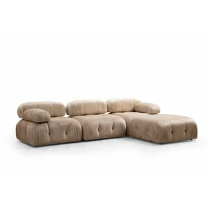 Hanah Home Čtyřmístná pohovka s pufem BUBBLE krémová 288 cm