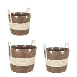 BIZZOTTO set 3 hnědých odkládacích košů THELMA L 0411288