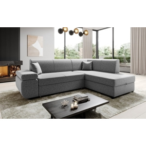 Rohová rozkládací sedačka ADRIANOPOLI, pravá, světle šedá