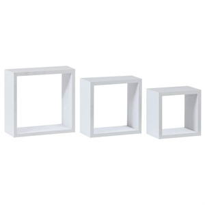 Nástěnná polička FULMAR (3 ks), bílý mat