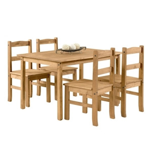 Jídelní set PIMBOW stůl 100x80 cm + 4 židle, masiv borovice