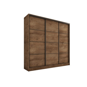 Šatní skříň HARAZIA 180 bez zrcadla, se 4 šuplíky a 2 šatními tyčemi, dub lefkas