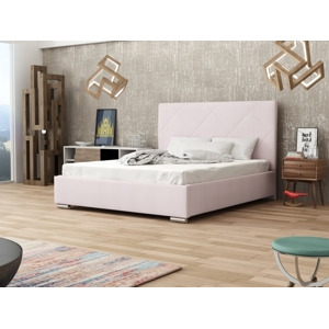 Čalouněná postel DANGELO 5 140x200 cm, růžová látka