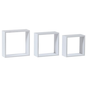 Nástěnné poličky VICENTE, sada 3 ks, matná bílá