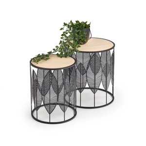 Set dvou konferenčních stolků MAGINA, přírodní/černá