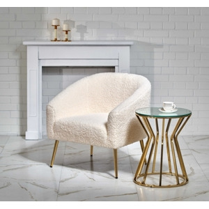 Čalouněné křeslo DROCEA, krémové