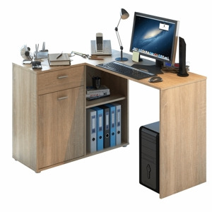 Rohový psací stůl MEROLIKA, levý, dub sonoma