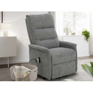 Křeslo s elektrickým polohováním Mirador, šedá látka