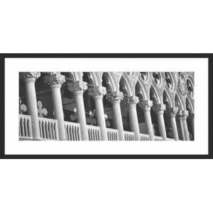 Rámovaný obraz Sloupy 80x40 cm, černobílý