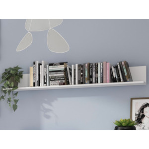 Nástěnná police Carlos, bílá, 150 cm