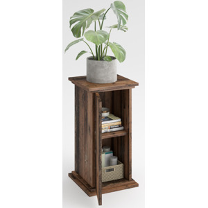 Skříňka v optice sloupu Essex 1, výška 58 cm, vintage optika dřeva