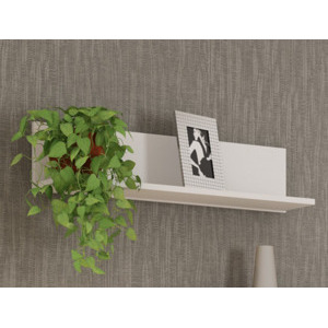 Nástěnná police Carlos, bílá, 75 cm