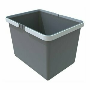 Elletipi Plastový koš s rukojeťmi 12 l, šedá, 12 l