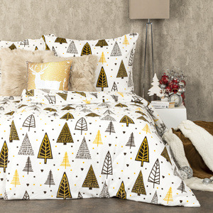 4Home Vánoční povlečení mikroflanel Nordic Tree, 160 x 200 cm, 70 x 80 cm