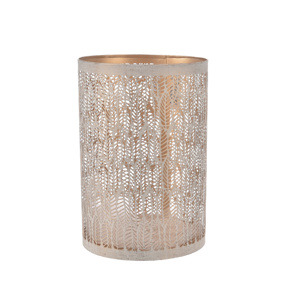 InDecor Kovový svícen Leaf béžová, 13 x 22 cm, L