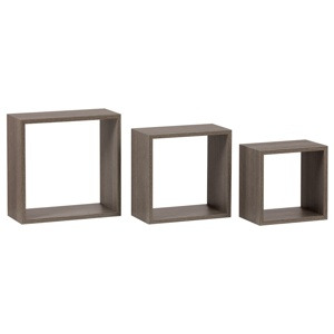 Sada nástěnných poliček P-008, dub sonoma tmavý, 3 ks, dub sonoma