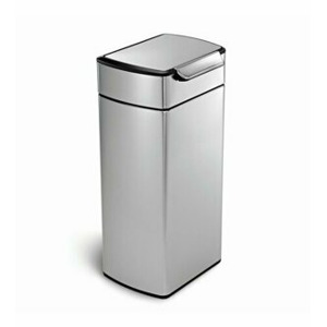Dotykový odpadkový koš Simplehuman – 30 l, hranatý, matná nerez ocel, FPP, 30 l
