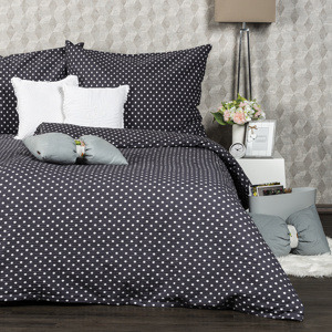 4Home Krepové povlečení Šedý puntík, 140 x 200 cm, 70 x 90 cm